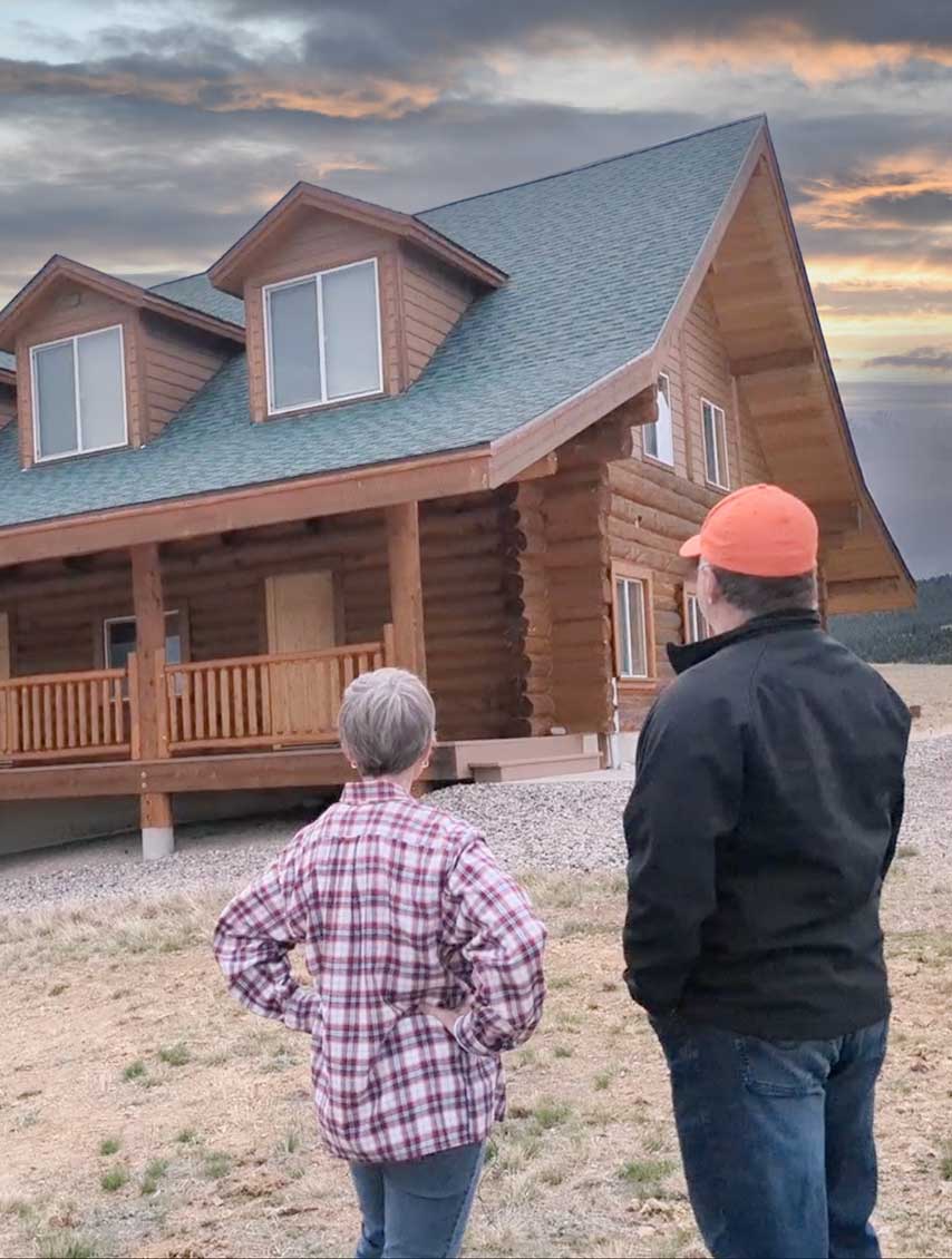 Mountain Roofing Securing Your Home From the Top. Mountain Roofing Securing Your Home From the Top. Roofing from Butte to Helena and all surrounding areas in Southwest Montana all begins with a conversation with you, the homeowner. Shown here, one of our roofing consultants is discussing the roof of one of our customers. They both stand with their back to the camera facing her home.